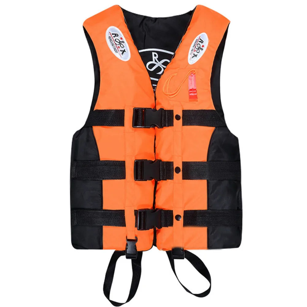 Premium Polyester Life Jacket - Adult & Children Safety Vest with Whistle