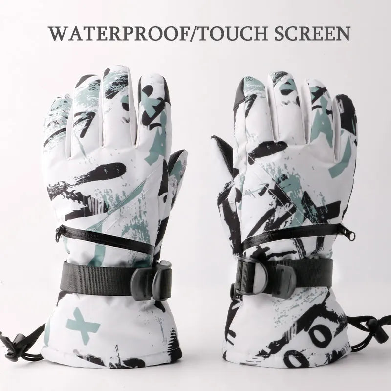 Thermal Fingers Touch Screen Ski Gloves Men Women Winter Fleece Waterproof Warm Snowboard Snow Gloves for Skiing Riding