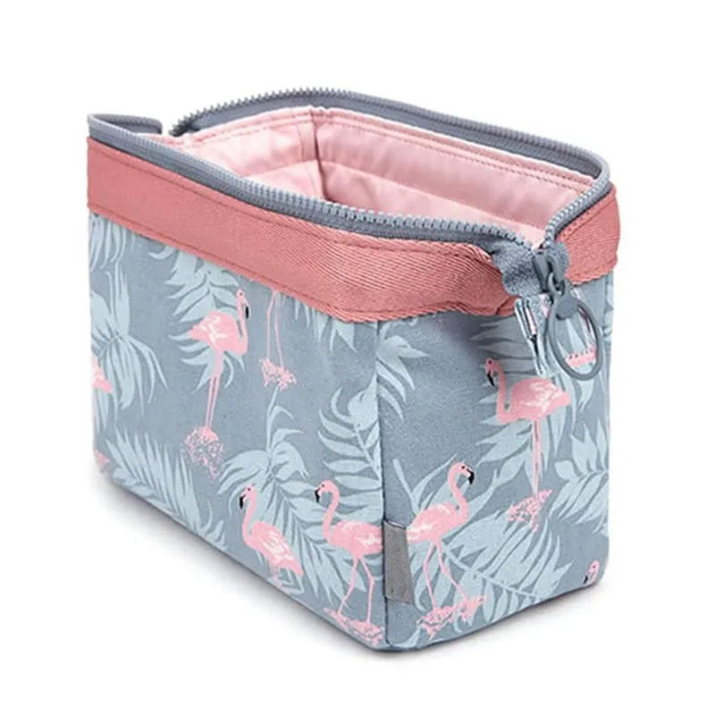 Premium Waterproof Cosmetic Bag - Flamingo Travel Makeup Organizer