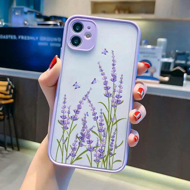 Premium Hand-Painted Flower iPhone Case - Shockproof Protective Cover