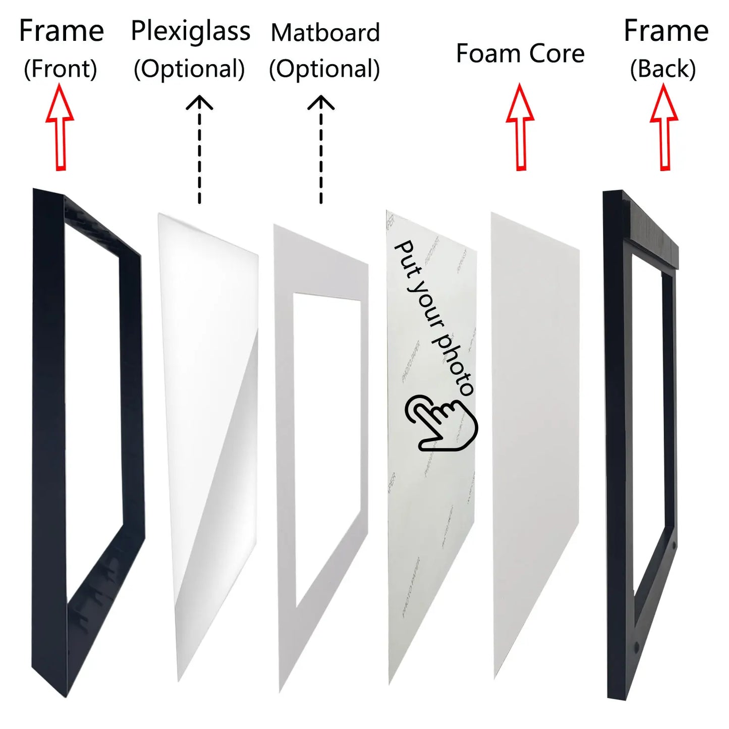 Brand New 8*8 20*20cm  Fast Installing & Easily Restick Rearrange Premium Nail-Free ABS Frame