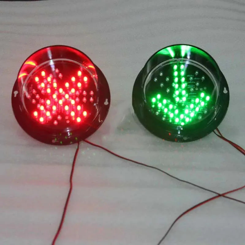 DC12V or DC24V New Arrival Exclusive 125mm Red Cross and Green Arrow LED Traffic Lights For Road Safety Traffic Safety