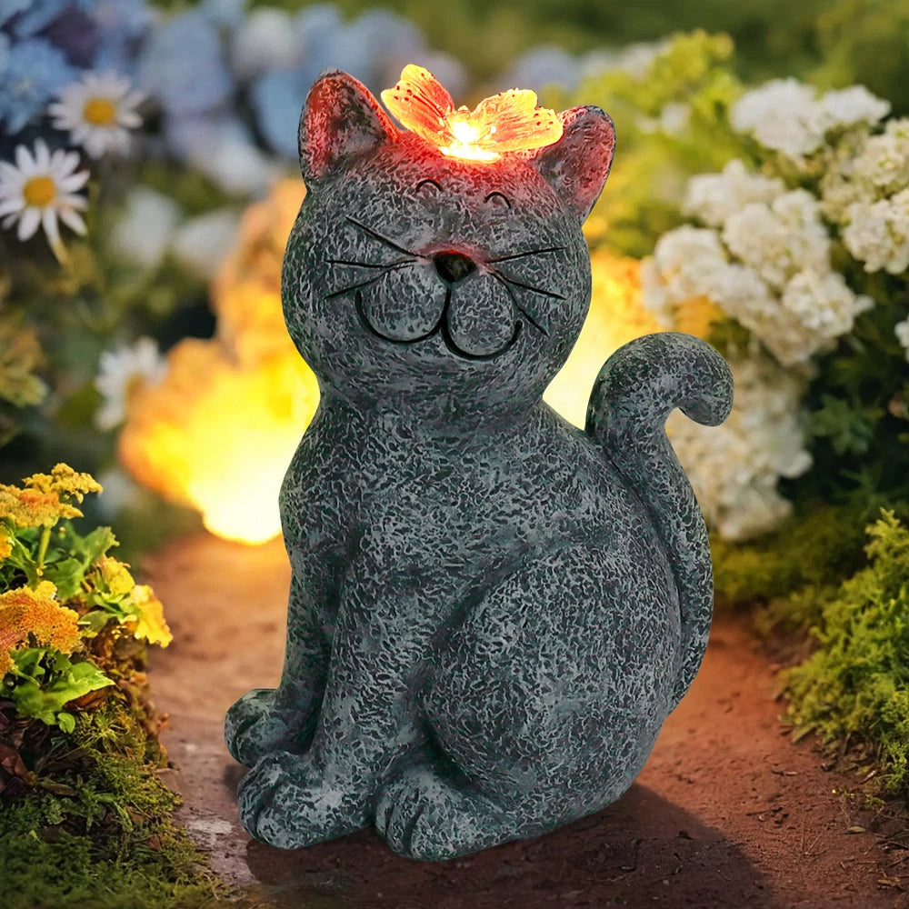 Cute Cat & Butterfly Decor - Halloween Home Decor & Cheap Room Decor, Fit Indoor Shelf Resin Craft Ornament