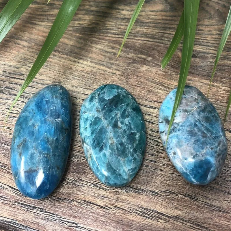 Natural Apatite palm stones and crystals healing quartz minerals massage gemstones for gifts