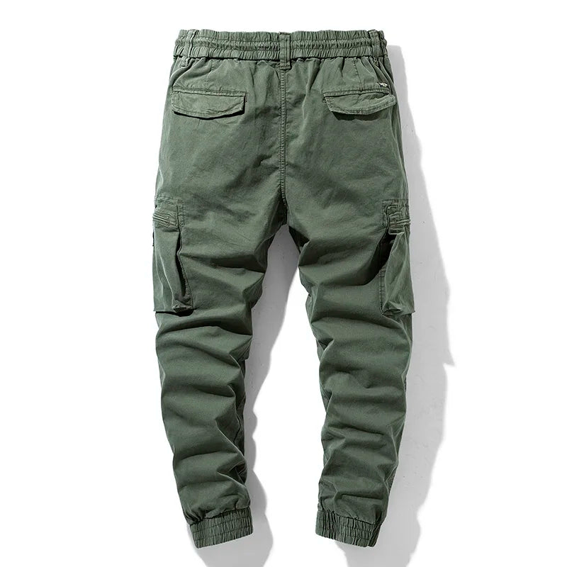 2024 New Spring Men's Cotton Cargo Pants Clothing Autumn Casual Fashion Elastic Waist Quality Pantalones Tipo Cargo Pants Men