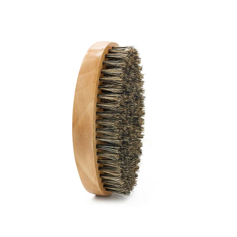 Professional Soft Boar Bristle Wood Beard Brush Hairdresser Shaving Brush Comb Men Mustache Comb Kit With Gift Bag Hair Comb Set