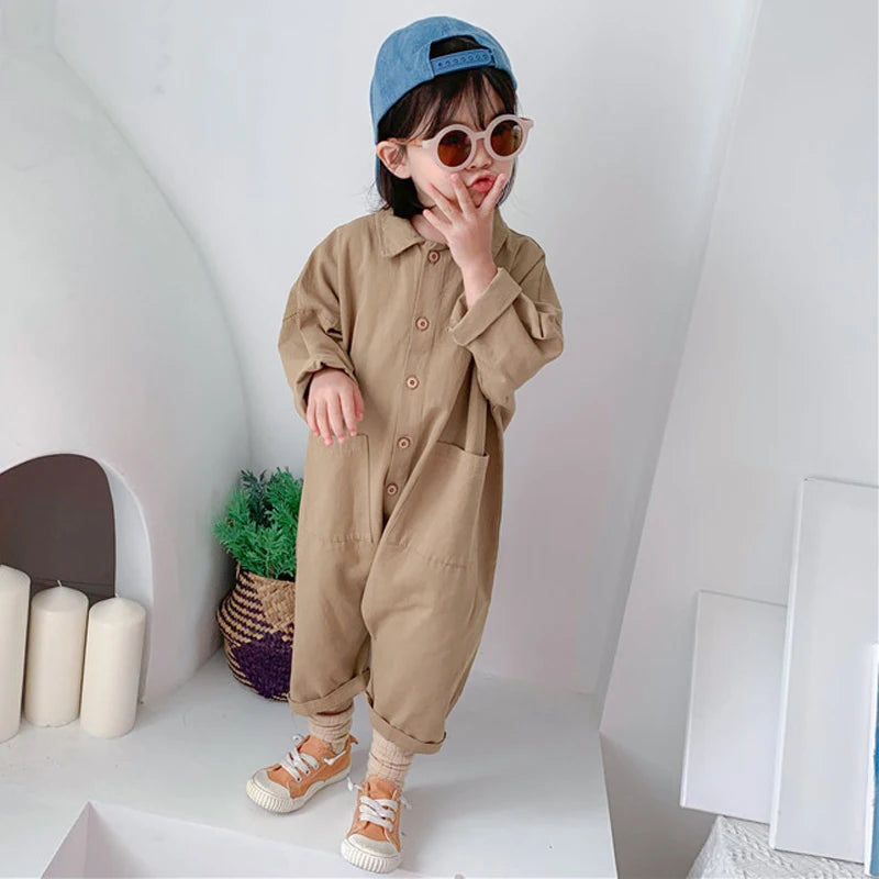 Premium Denim Baby Jumpsuit - Japanese Korean Style Casual Romper