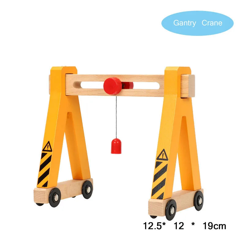 New Wooden Railway Train Track Set Accessoriess Train Station Tunnel Crane Fit All Brands Wood Tracks Educational Toys For Kids