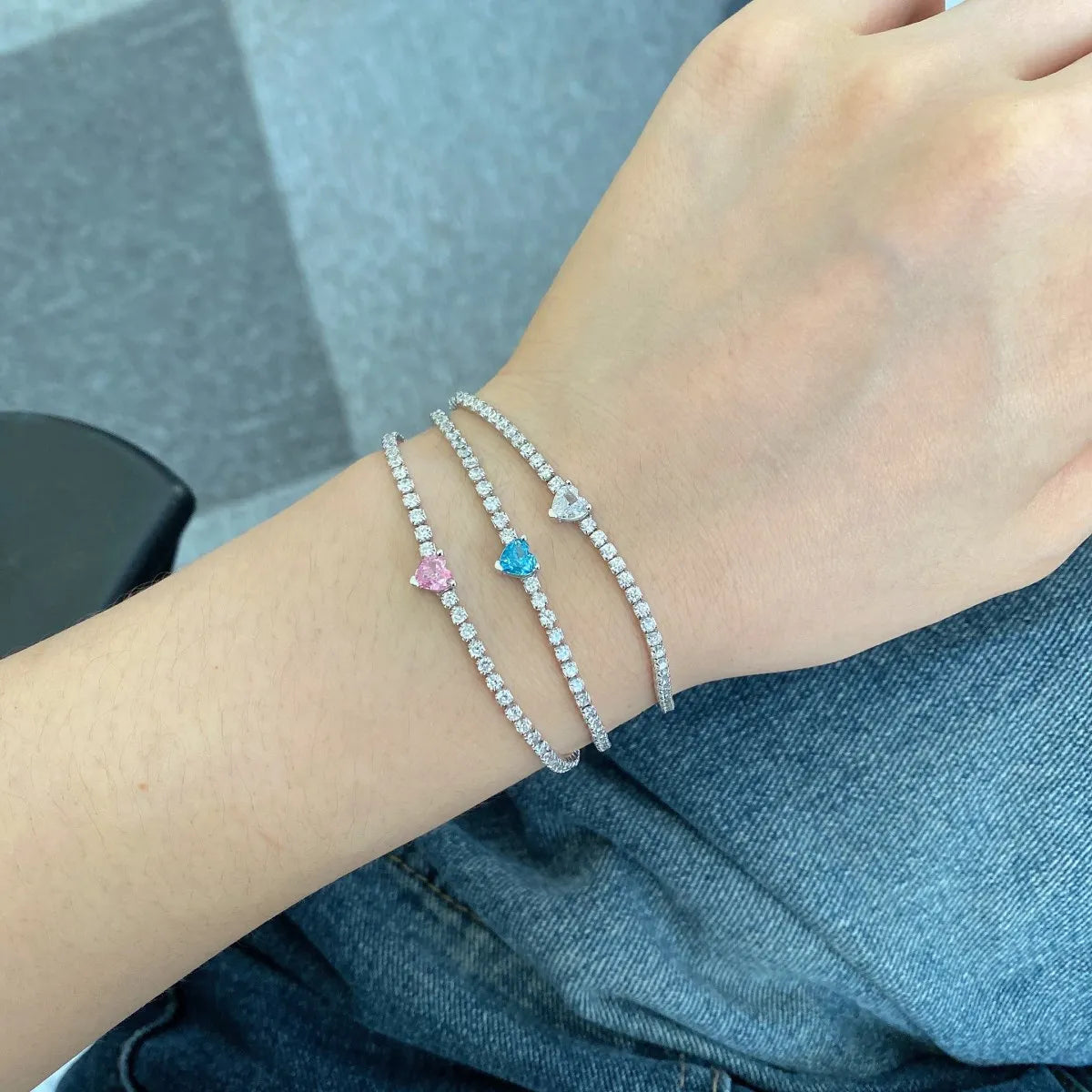 Dylam Charm Jewelry Accessories S925 Silver Rhodium Plated 5A Grade Cubic Zirconia Classic Tennis Bracelet for Women