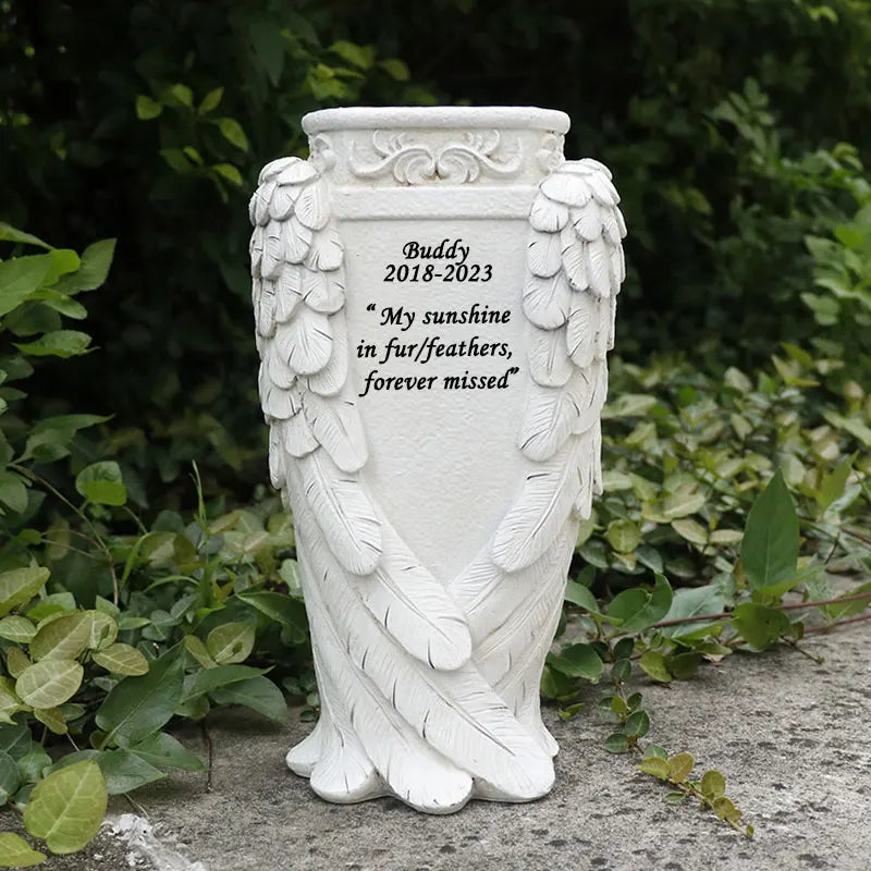 Customizable Angel Wing Vase Decor - Halloween Home Decor & Cheap Room Decor Resin Craft Ornament