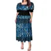 High Quality Hawaiian Tropical Style Design Women's Bubble Sleeve Dress Polynesian Plus Size Women Clothing TE PA Casual Dresses