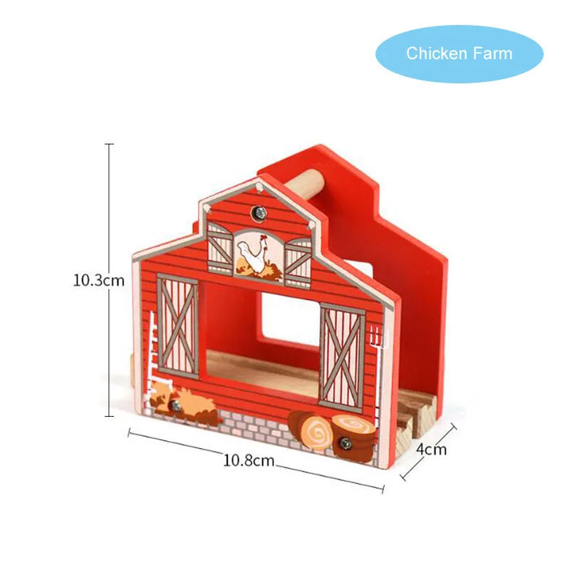 New Wooden Railway Train Track Set Accessoriess Train Station Tunnel Crane Fit All Brands Wood Tracks Educational Toys For Kids