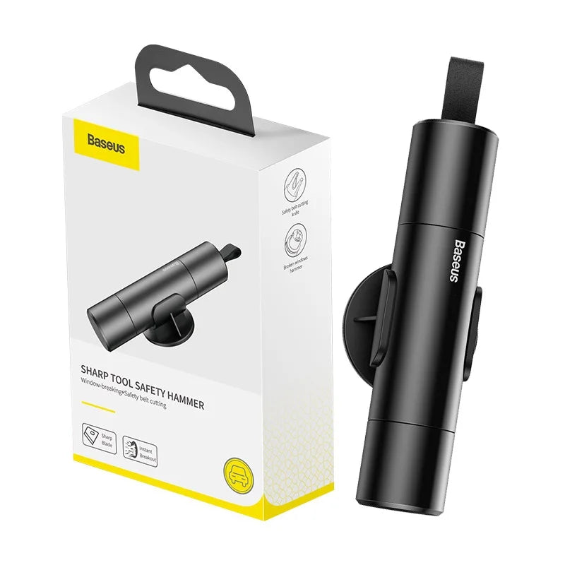 Baseus Emergency Car Safety Hammer - Window Breaker & Seat Belt Cutter Tool Kit