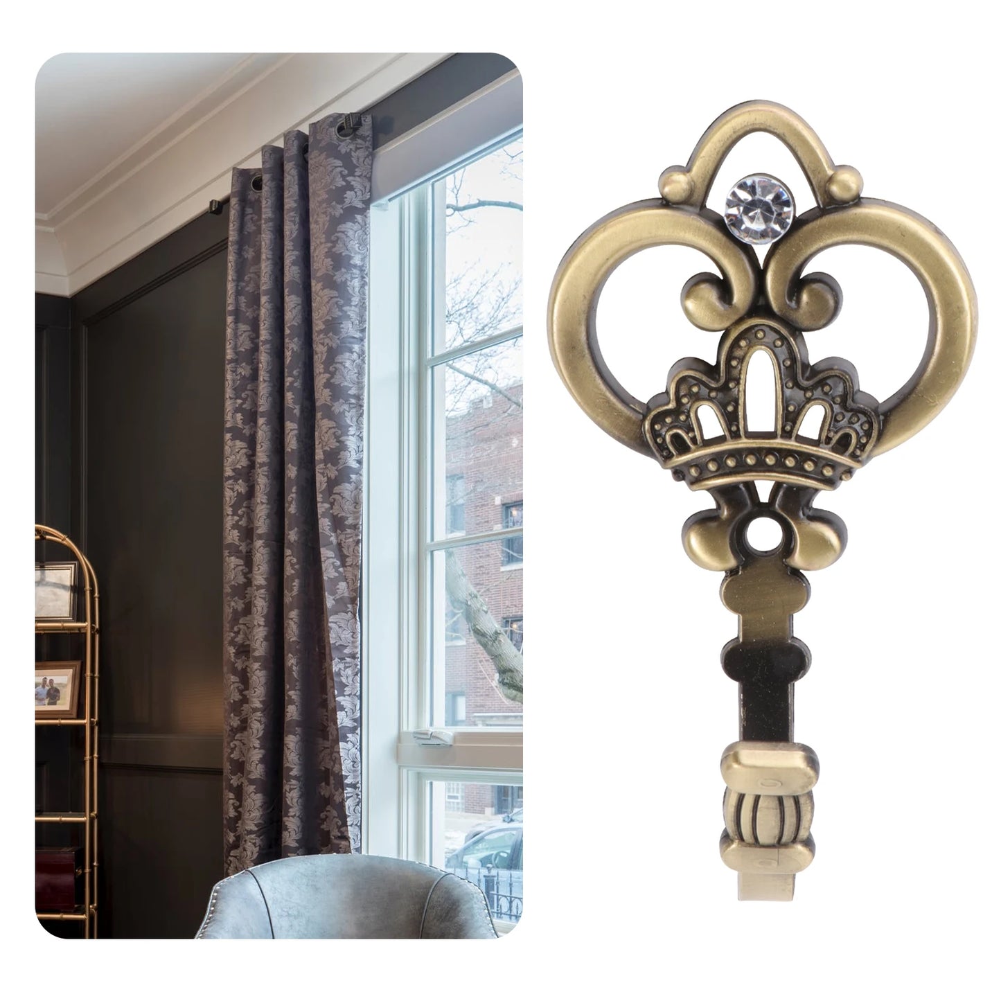 1 Pair European Curtain Hooks Alloy Curtain Hook Wall Mounted Tiebacks Hooks Curtain Hardware Decorative Metal Wall Hook
