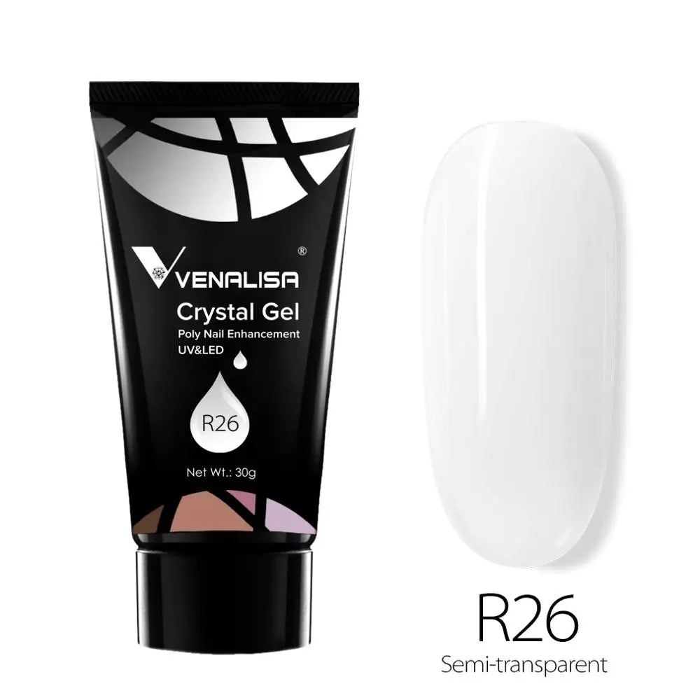 Venalisa Poly Nail Gel 30g - UV Hard Gel for French Manicure & Nail Extensions