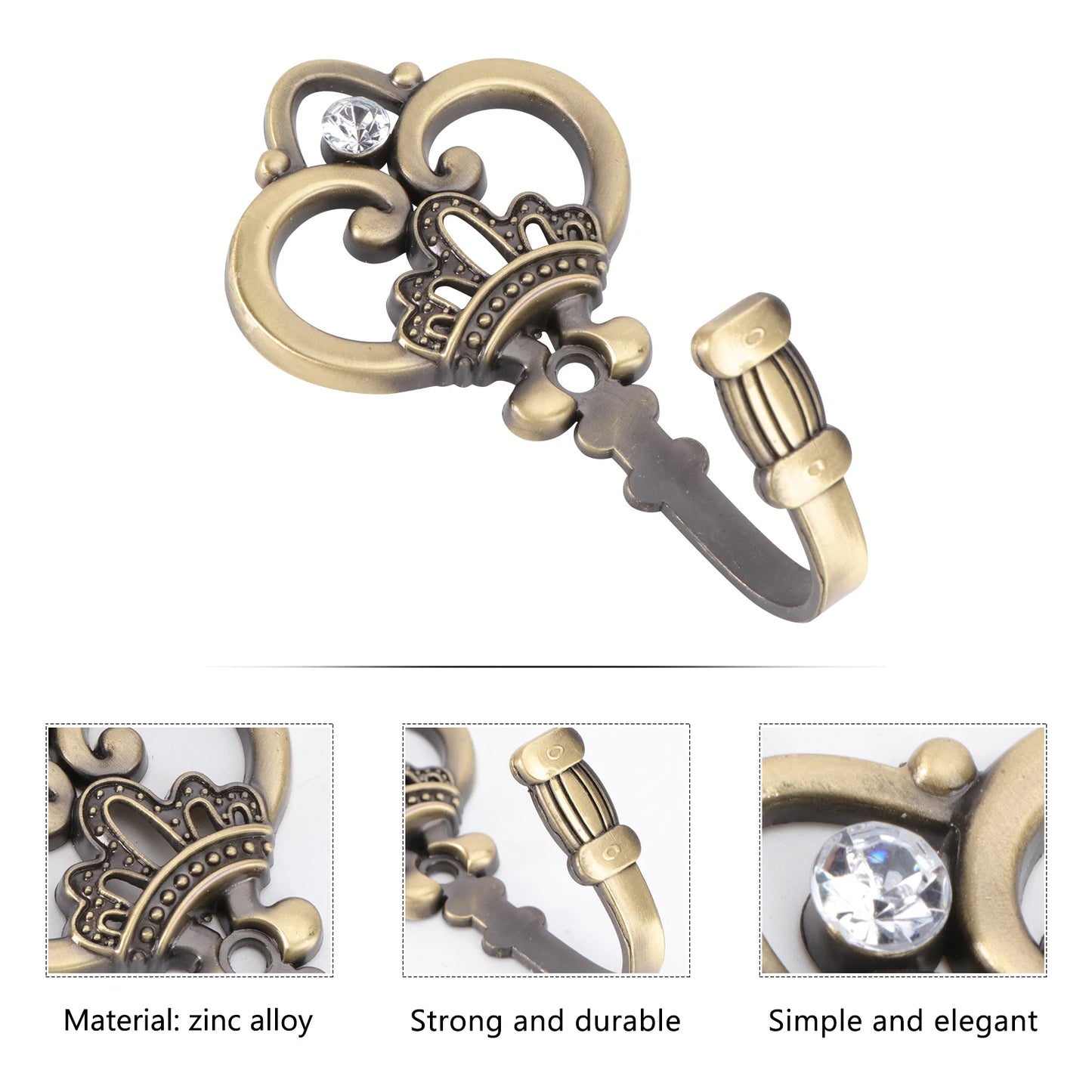 1 Pair European Curtain Hooks Alloy Curtain Hook Wall Mounted Tiebacks Hooks Curtain Hardware Decorative Metal Wall Hook