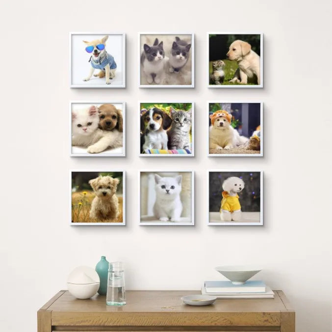 Brand New 8*8 20*20cm  Fast Installing & Easily Restick Rearrange Premium Nail-Free ABS Frame