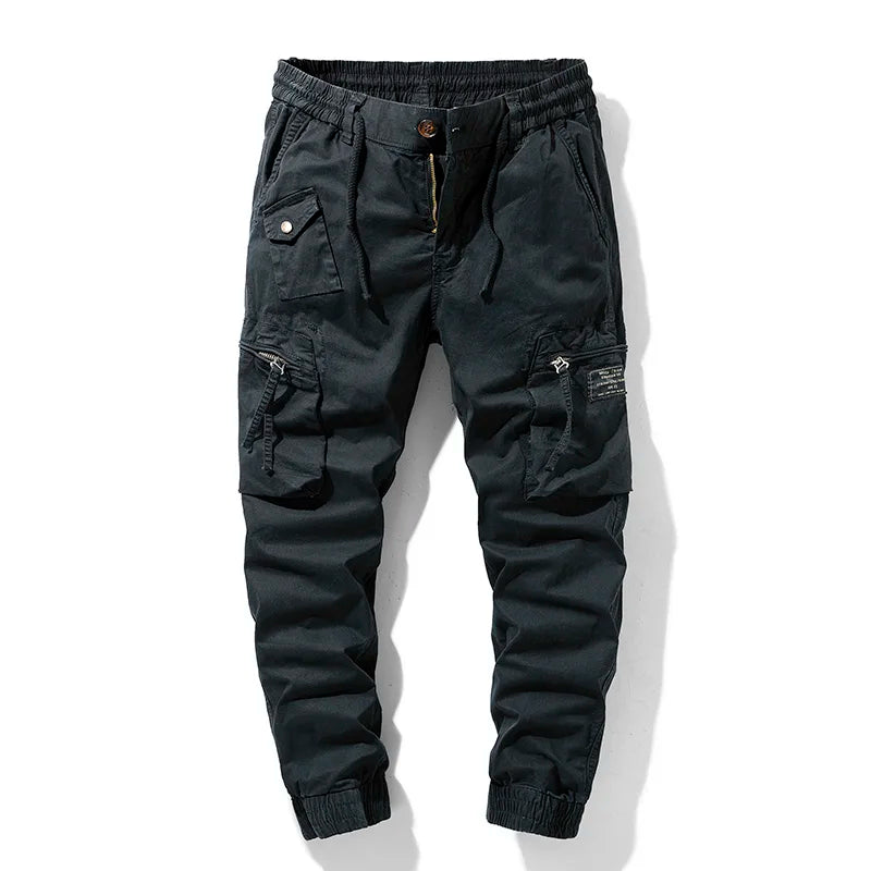 2024 New Spring Men's Cotton Cargo Pants Clothing Autumn Casual Fashion Elastic Waist Quality Pantalones Tipo Cargo Pants Men