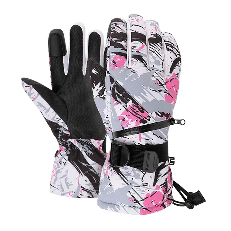 Thermal Fingers Touch Screen Ski Gloves Men Women Winter Fleece Waterproof Warm Snowboard Snow Gloves for Skiing Riding