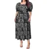 Best Price Wholesale Custom Hawaiian Tropical Flower Printing Multi Tiered Dresses Micronesia Puff Short Sleeve Ladies Dresses