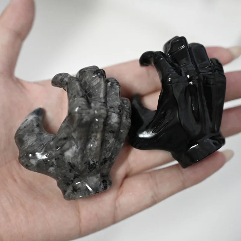 1pc CRYSTAL HOLA High Quality  Black Obsidian/flame Stone Demon Claw- Black Gothic Design, Perfect for Home Decor