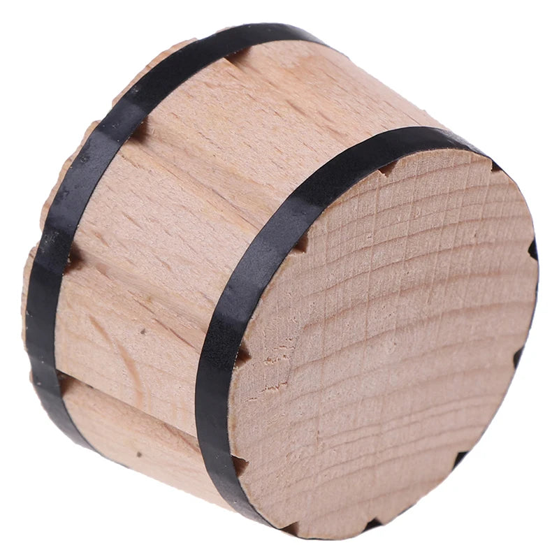 1PCS Wooden Basin Wooden Barrel Furniture Doll Houses Accessories  1:12 Dollhouse Miniatures