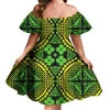 Off Shoulder Layered Ruffle Sleeve Tiered Twirl Dress Hawaiian Hibiscus Flower Printed Mini Dress Vestidos Para Fiesta Hawaiana