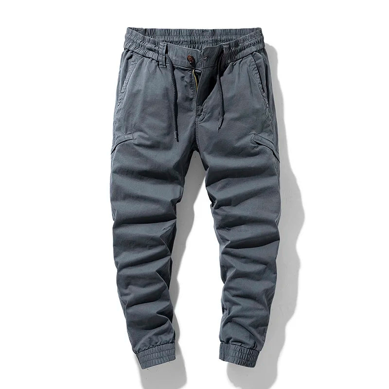 2024 New Spring Men's Cotton Cargo Pants Clothing Autumn Casual Fashion Elastic Waist Quality Pantalones Tipo Cargo Pants Men