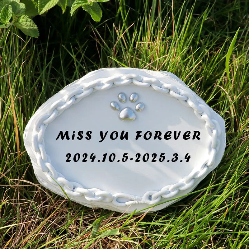 Customizable Cute Rainbow Paw Print Stone Decor - Halloween Home Decor & Indoor/Outdoor Decor Resin Craft Ornament