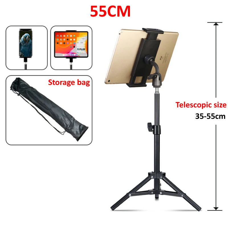 Adjustable Tablet Tripod Floor Stand Holder Live Mount Support for 4-13 inches for iPad Air Pro 12.9 Lazy Holder Bracket Support