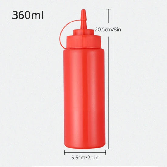 Konco Silicone Condiment Squeeze Bottles - 480ml Kitchen Dispenser for Sauces & Oils