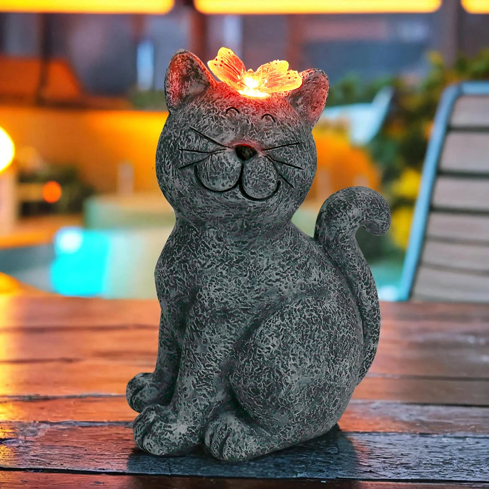 Cute Cat & Butterfly Decor - Halloween Home Decor & Cheap Room Decor, Fit Indoor Shelf Resin Craft Ornament
