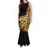Factory Outlet 1 MOQ Samoan Tonga Polynesian Tribal Plus Size Women's Clothing Custom Anti-wrinkle Women Oversize Mermaid Dress