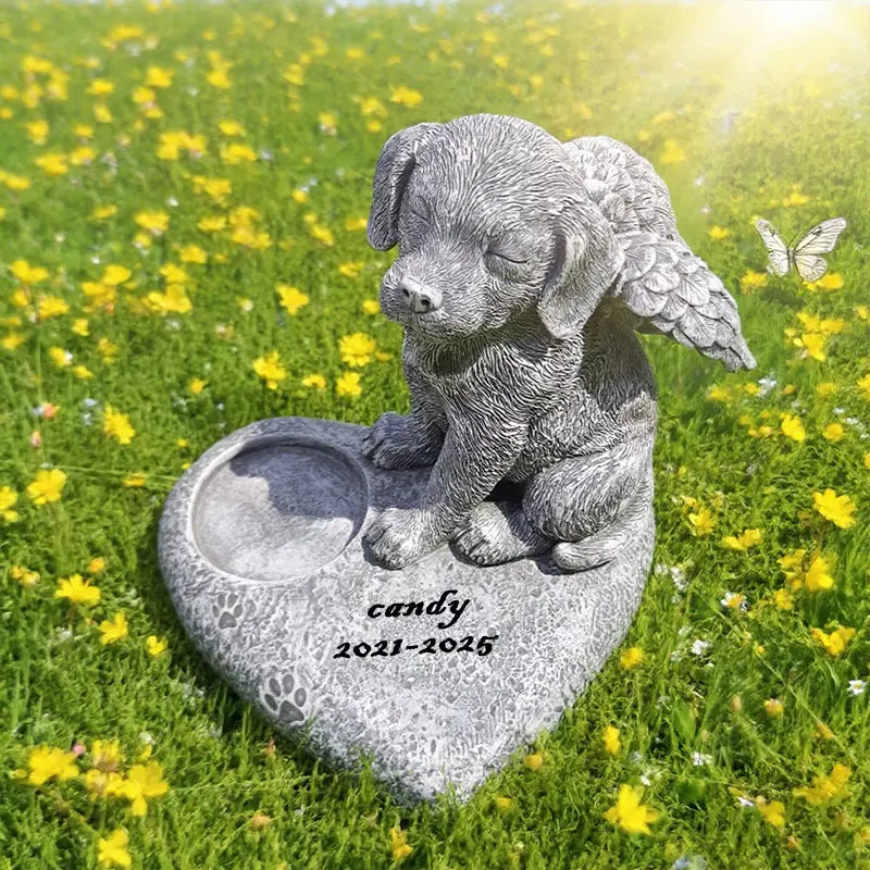 Customizable Love Dog with Candle Hole Decor - Halloween Home Decor & Cheap Room Decor Resin Craft Ornament