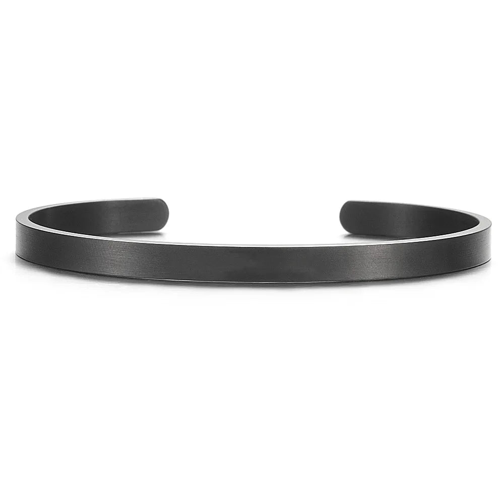 5mm Customized Coordinates Cuff Stainless Steel Bracelets for Womens Mens Personnalisé Engrave Brushed Matte Adjustable Bangles