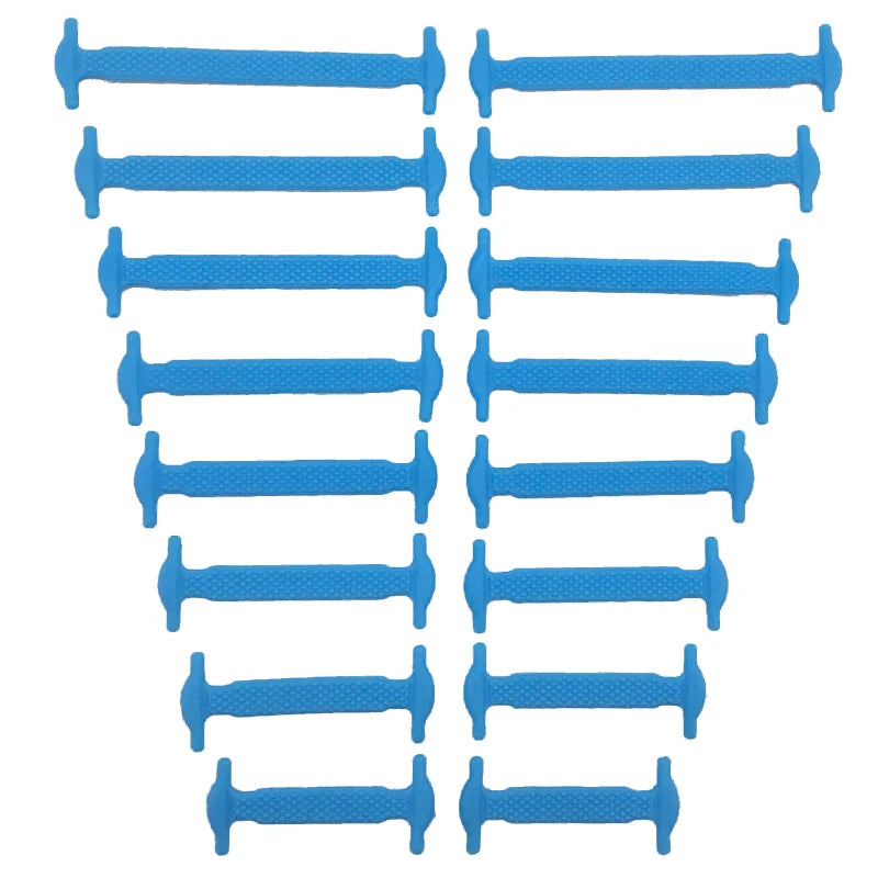 Premium Silicone No-Tie Shoelaces - 16-Piece Elastic Lazy Laces Set