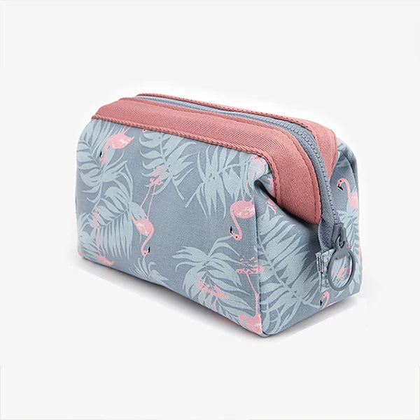 Premium Waterproof Cosmetic Bag - Flamingo Travel Makeup Organizer