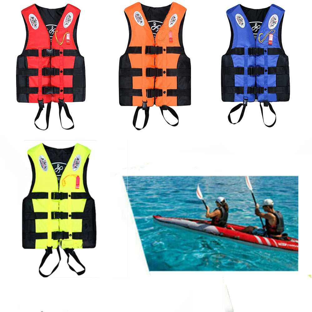 Premium Polyester Life Jacket - Adult & Children Safety Vest with Whistle