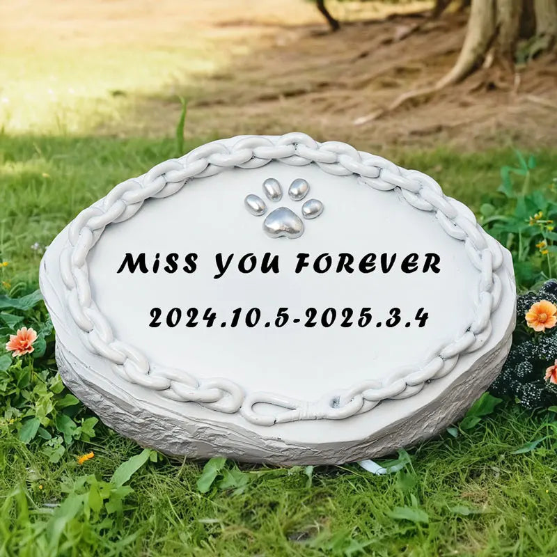 Customizable Cute Rainbow Paw Print Stone Decor - Halloween Home Decor & Indoor/Outdoor Decor Resin Craft Ornament