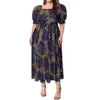 Best Price Wholesale Custom Hawaiian Tropical Flower Printing Multi Tiered Dresses Micronesia Puff Short Sleeve Ladies Dresses