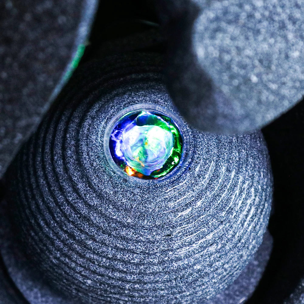 US Stock! Resin Hollow - Designed Fountain with Orb - Ideal for Garden and Home Decor Lovers, Gardens or Indoor Living Spaces