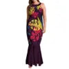 Factory Outlet 1 MOQ Samoan Tonga Polynesian Tribal Plus Size Women's Clothing Custom Anti-wrinkle Women Oversize Mermaid Dress