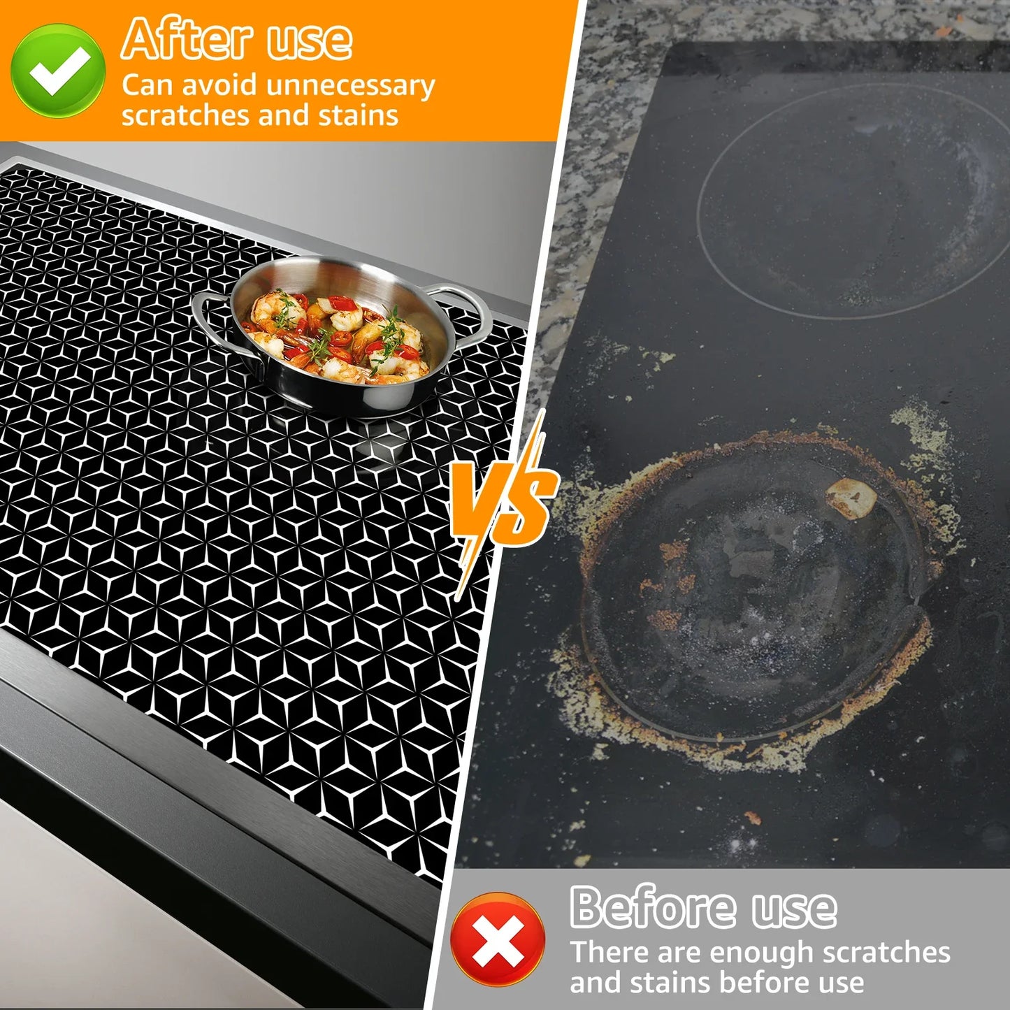 Induction Cooktop Mat Silicone Induction Cooker Covers Non-Slip Scratch Heat-resistant Induction Cooktop Protector Mat 52×78cm