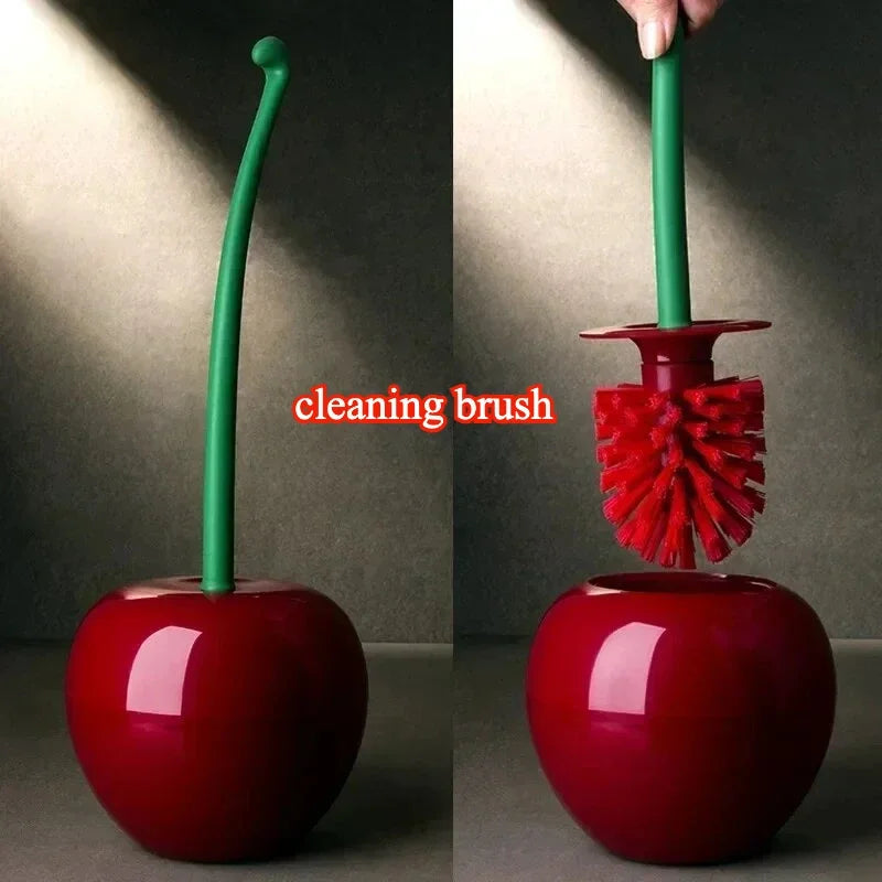1pc Red Toilet Brush Creative Lovely Cherry Shape Lavatory Toilet Brush Holder Set Toilet Holder Bathroom Accessories