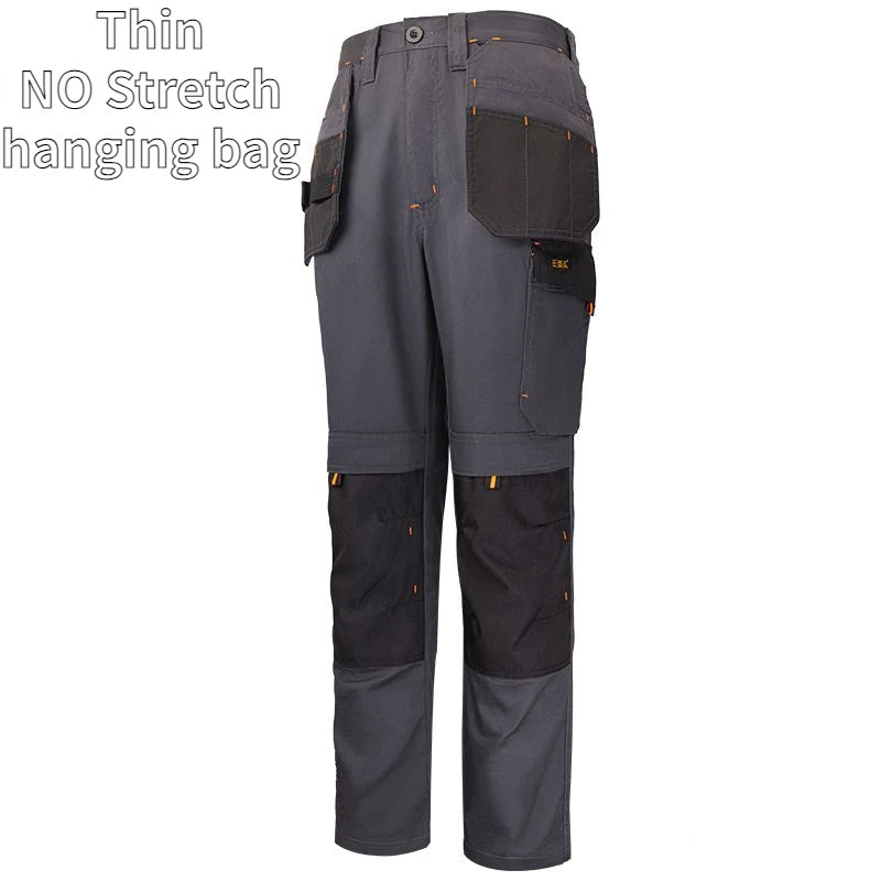 Summer Thin Cargo Pants Men's Multi-pocket Tear Resistance Stretch Trousers Outdoor Site Working Wear-resistant Pants Workwear