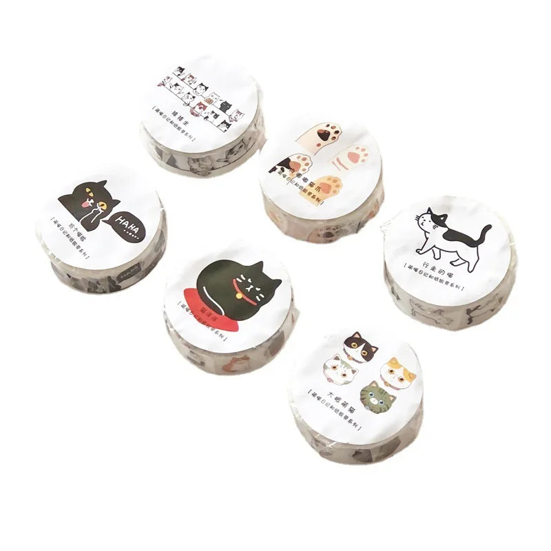 Premium Kawaii Cat Washi Tape - Cute Adhesive Masking Tape for DIY Crafts