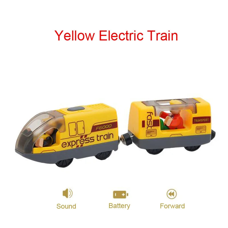 New Electric Wooden Train Set Toy Train for Boys Girls Compatible with Wooden Train Track Racing Track Toys Gift For Kids