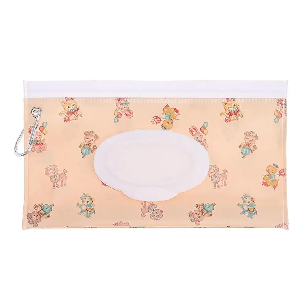 Hot Refillable EVA Wet Wipes Bag Cosmetic Pouch Tissue Box Wipes Holder Flip Cover Snap-Strap Carrying Case Stroller Accessories