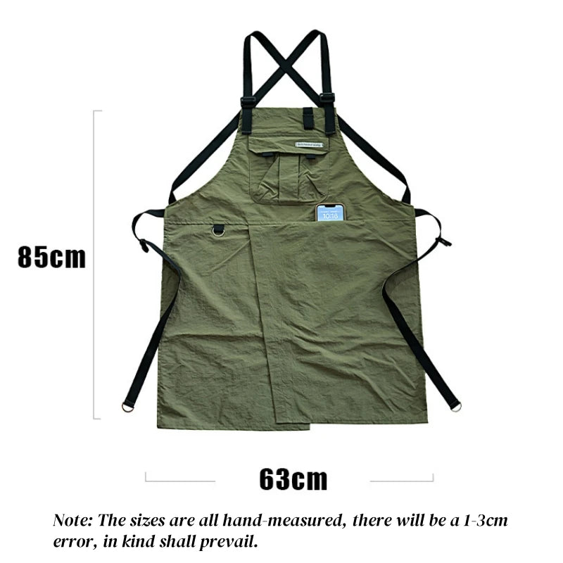 Fashion Work Apron Breathable Waterproof Multifunctional Pocket Apron Men's and Women's Workwear For a Variety of Occasions