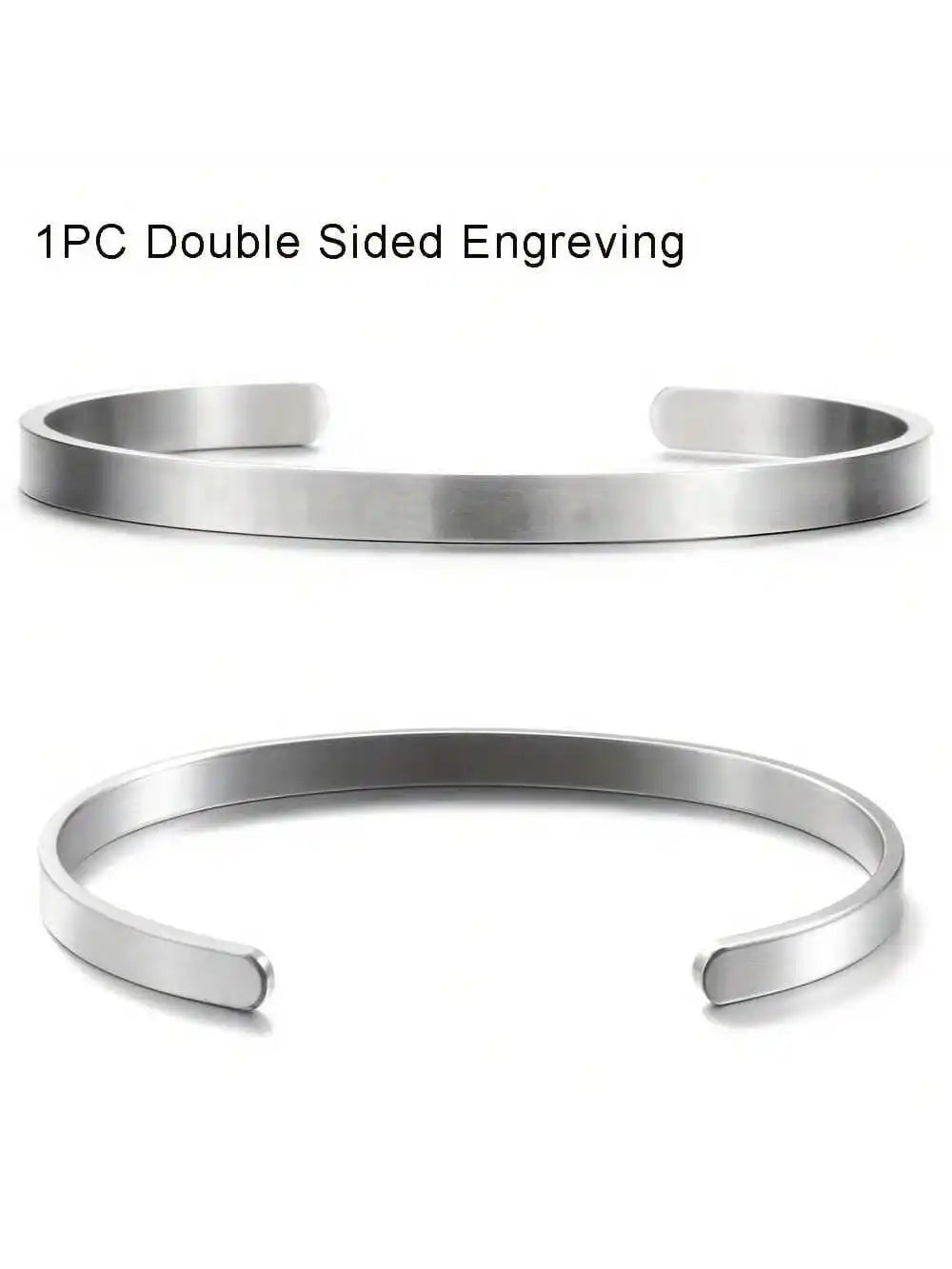 5mm Customized Coordinates Cuff Stainless Steel Bracelets for Womens Mens Personnalisé Engrave Brushed Matte Adjustable Bangles